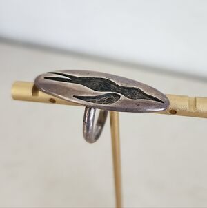 Native American Very Unusual Large Vintage Sterling Silver Ring with Bird Design